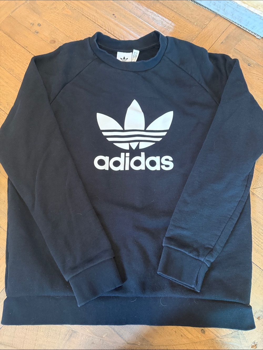 adidas Black Crewneck Sweatshirt with White Logo